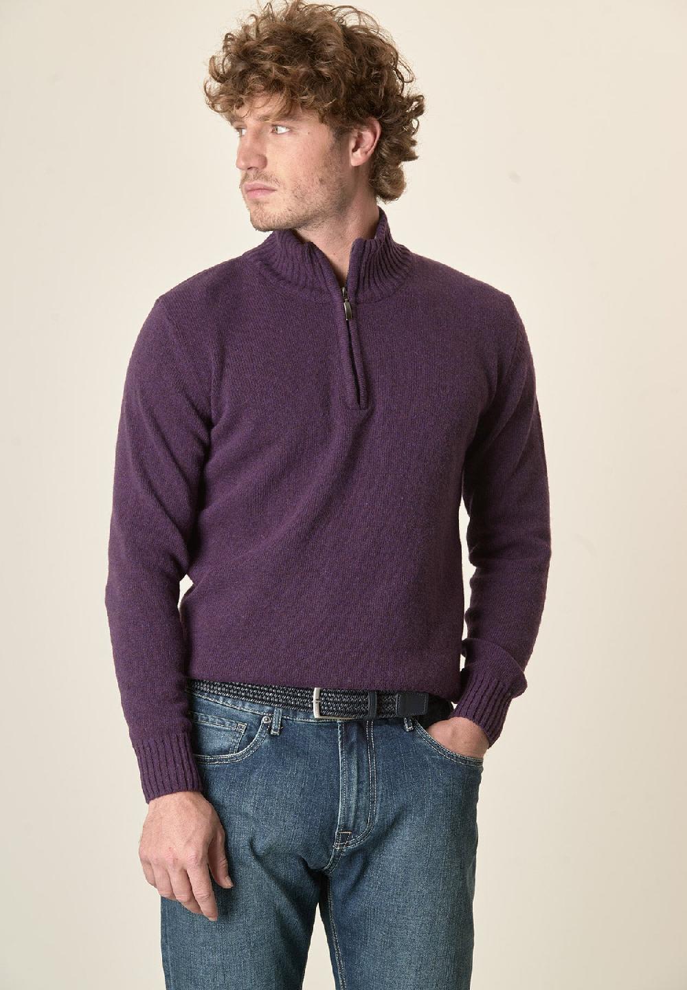 Angelico Lupetto viola misto lana