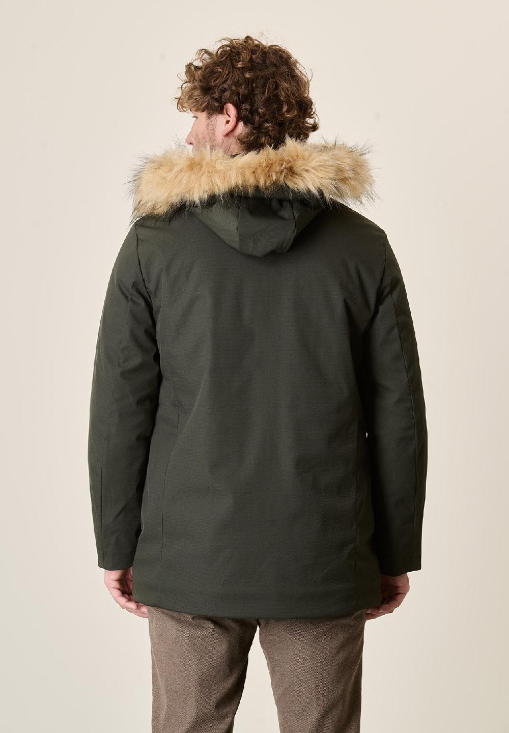 Angelico Parka verde pelliccia staccabile Consegna Veloce