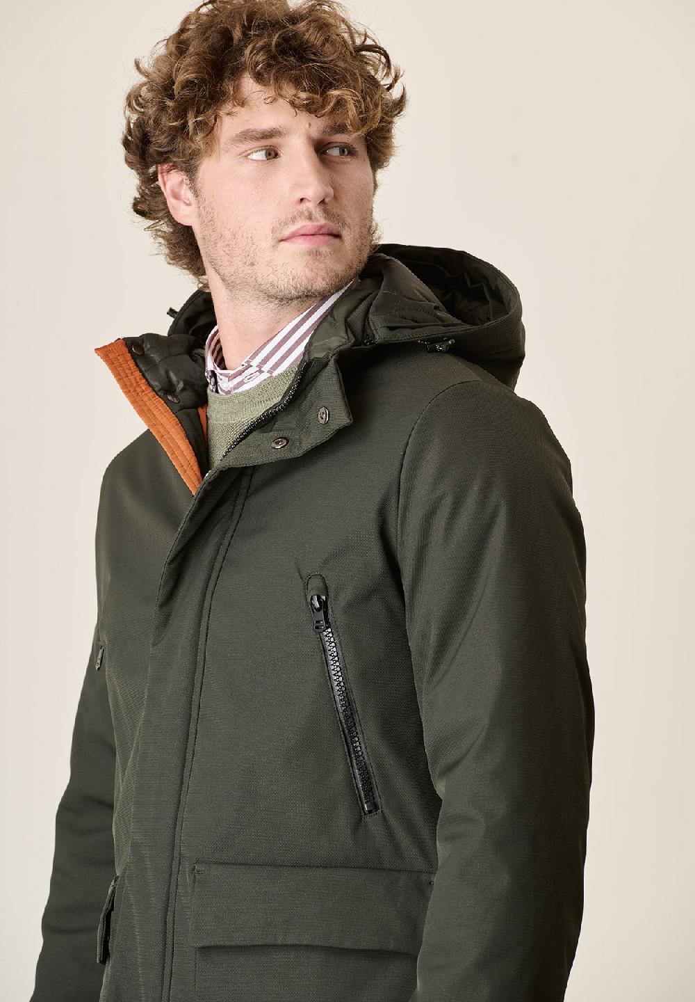 Angelico Parka verde pelliccia staccabile Consegna Veloce