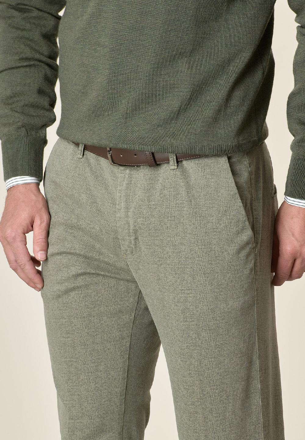 Angelico Pantalone verde salvia effetto lana cotone stretch slim fit Promozione Limitata