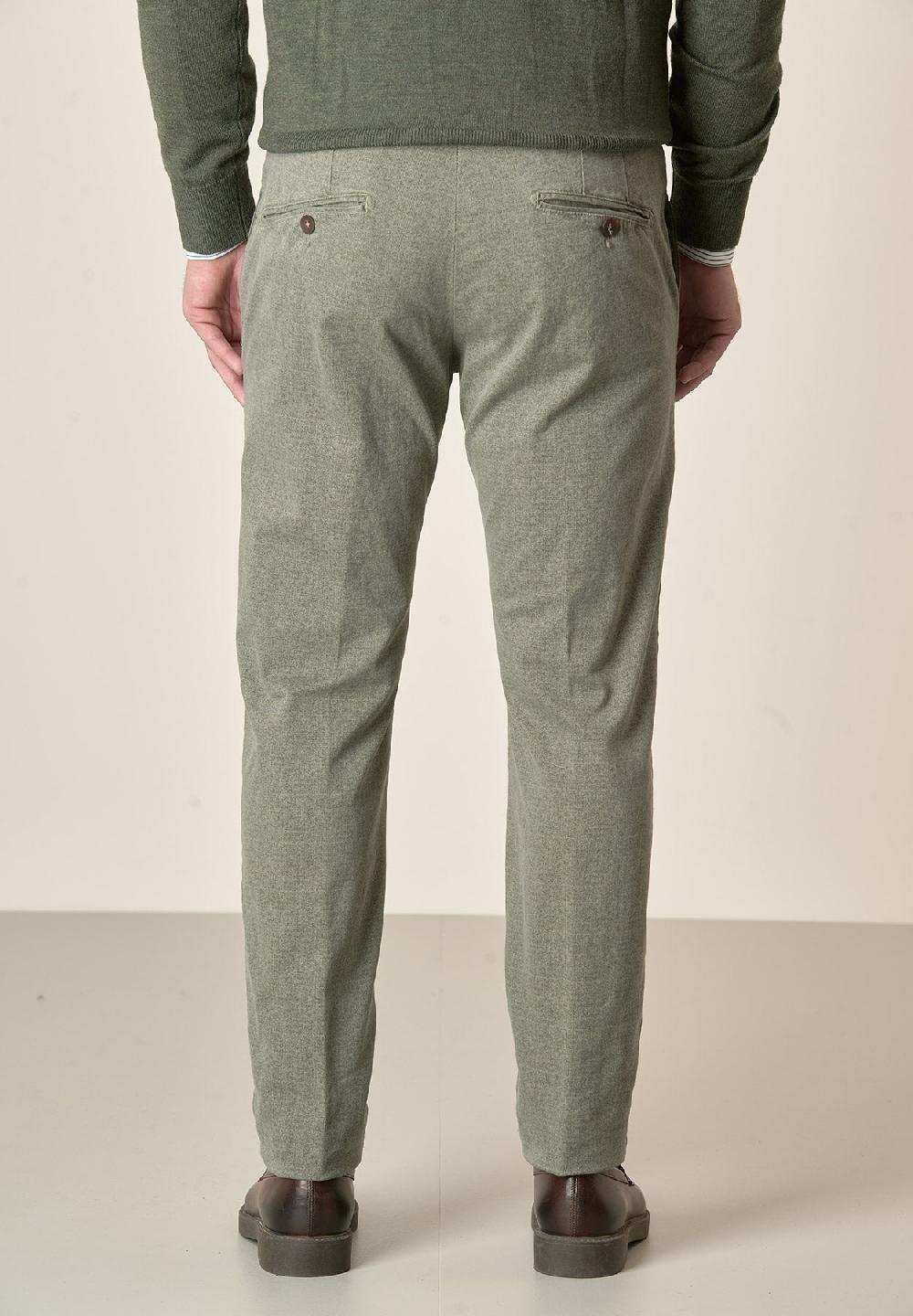 Angelico Pantalone verde salvia effetto lana cotone stretch slim fit Promozione Limitata
