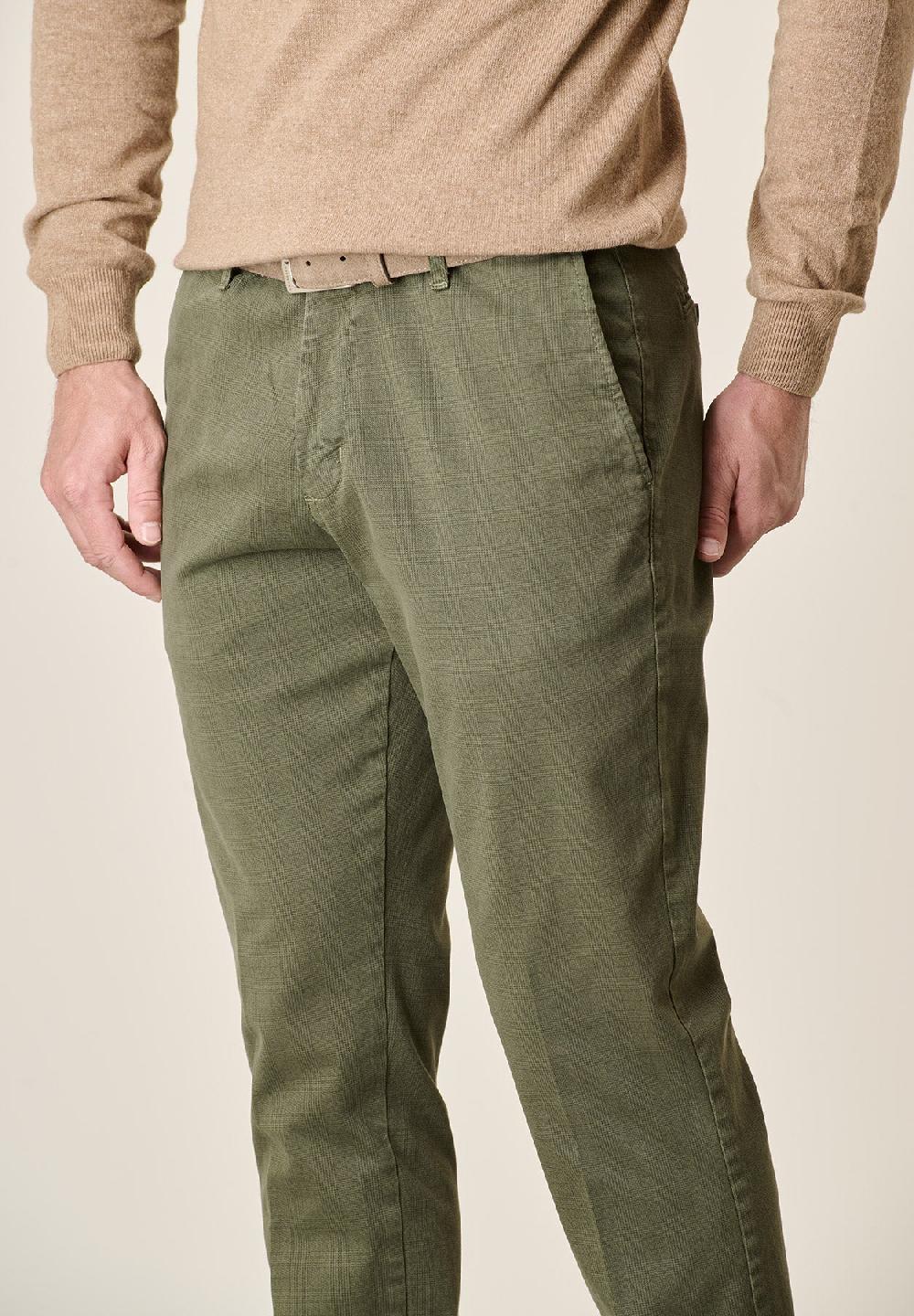 Angelico Pantalone verde militare Galles cotone stretch regular fit Affare Del Giorno