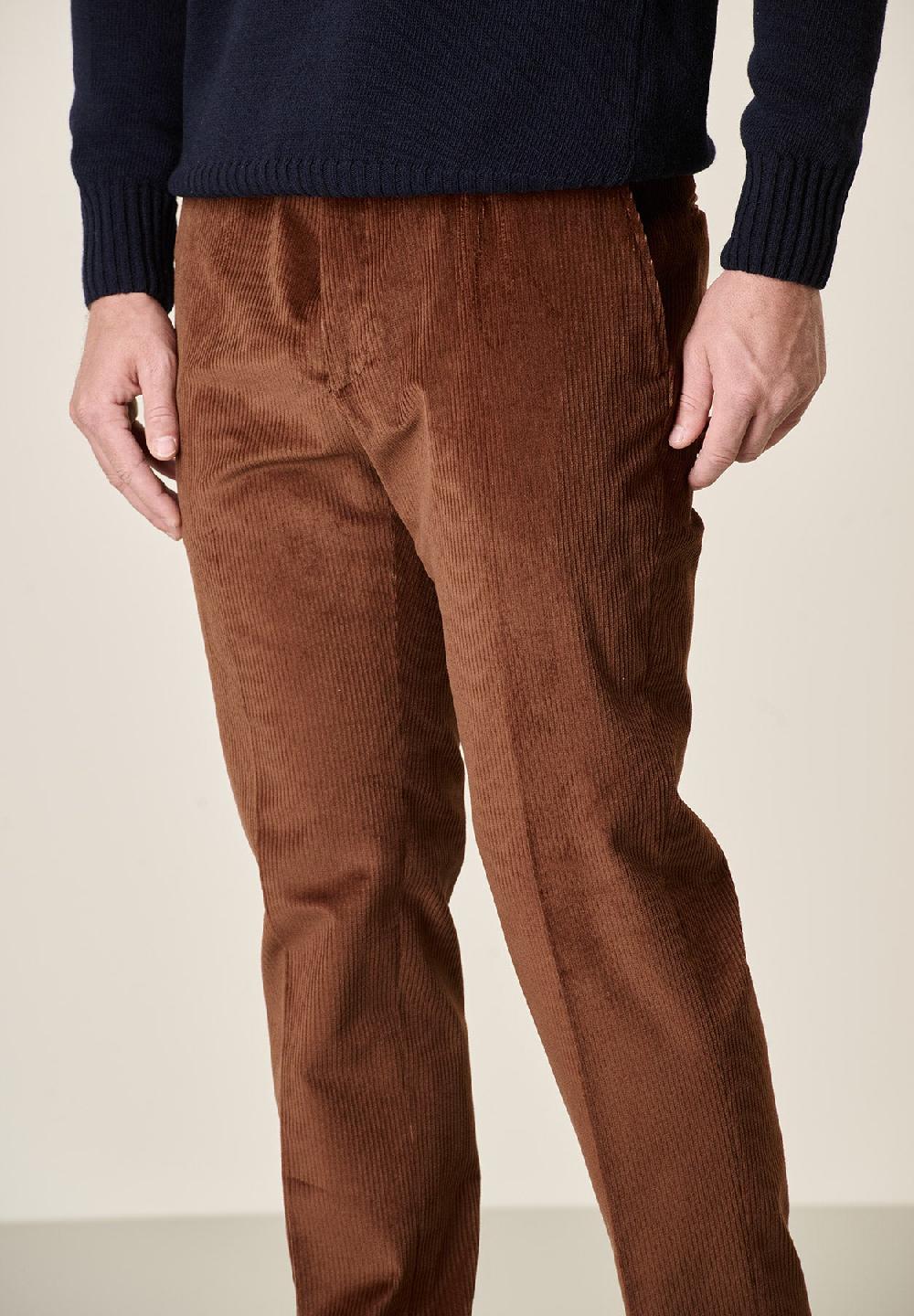Angelico Pantalone moro velluto coste larghe custom fit Sottocosto
