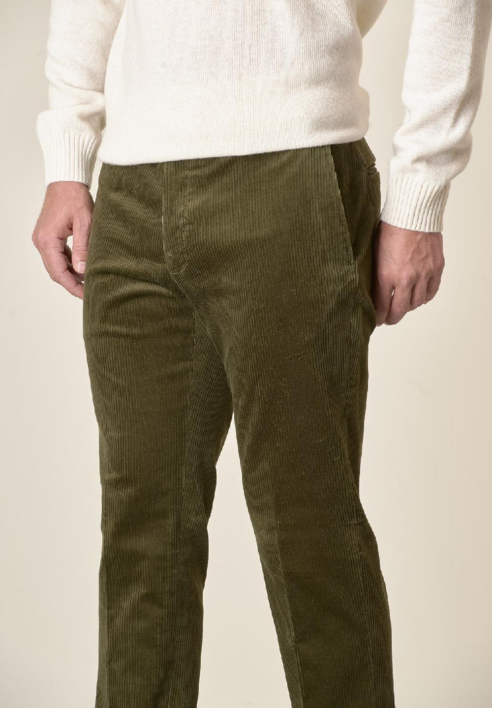 Angelico Pantalone verde velluto coste larghe custom fit Convenienza