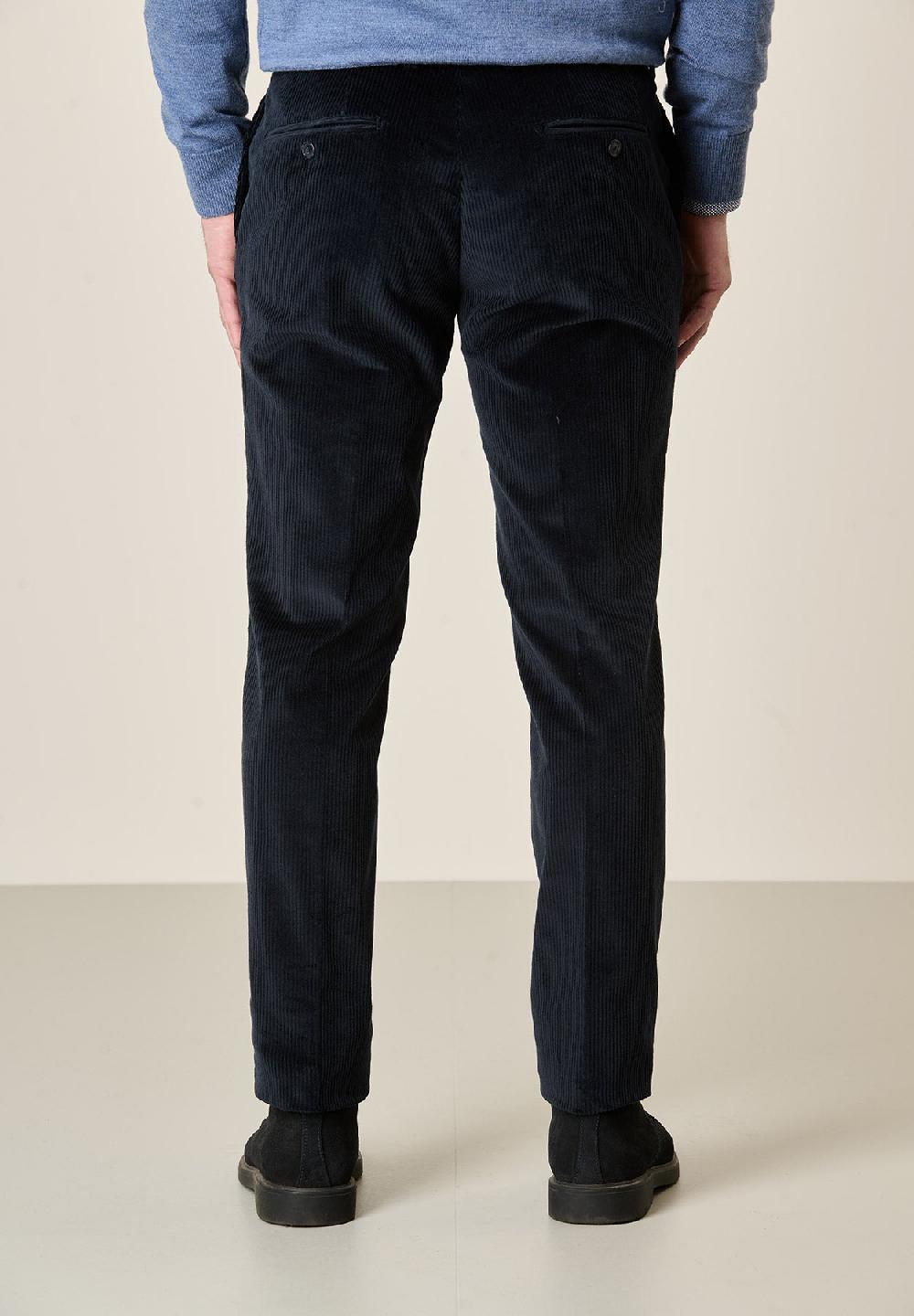Angelico Pantalone blu velluto coste larghe custom fit Novità