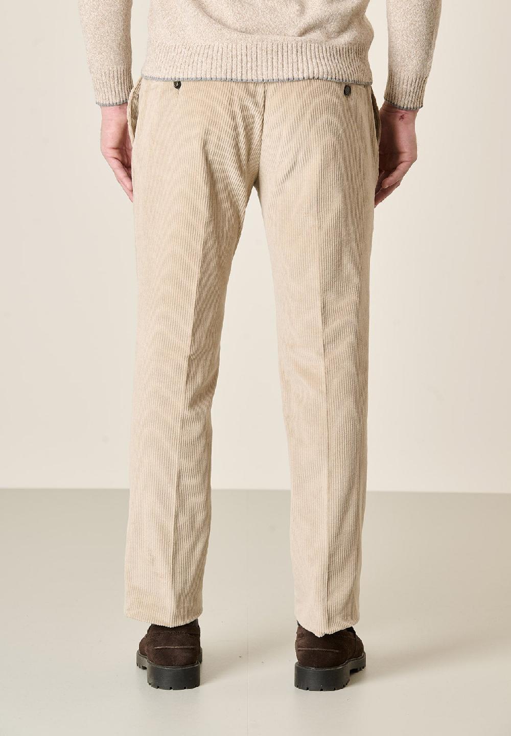 Angelico Pantalone beige velluto coste larghe custom fit Presa