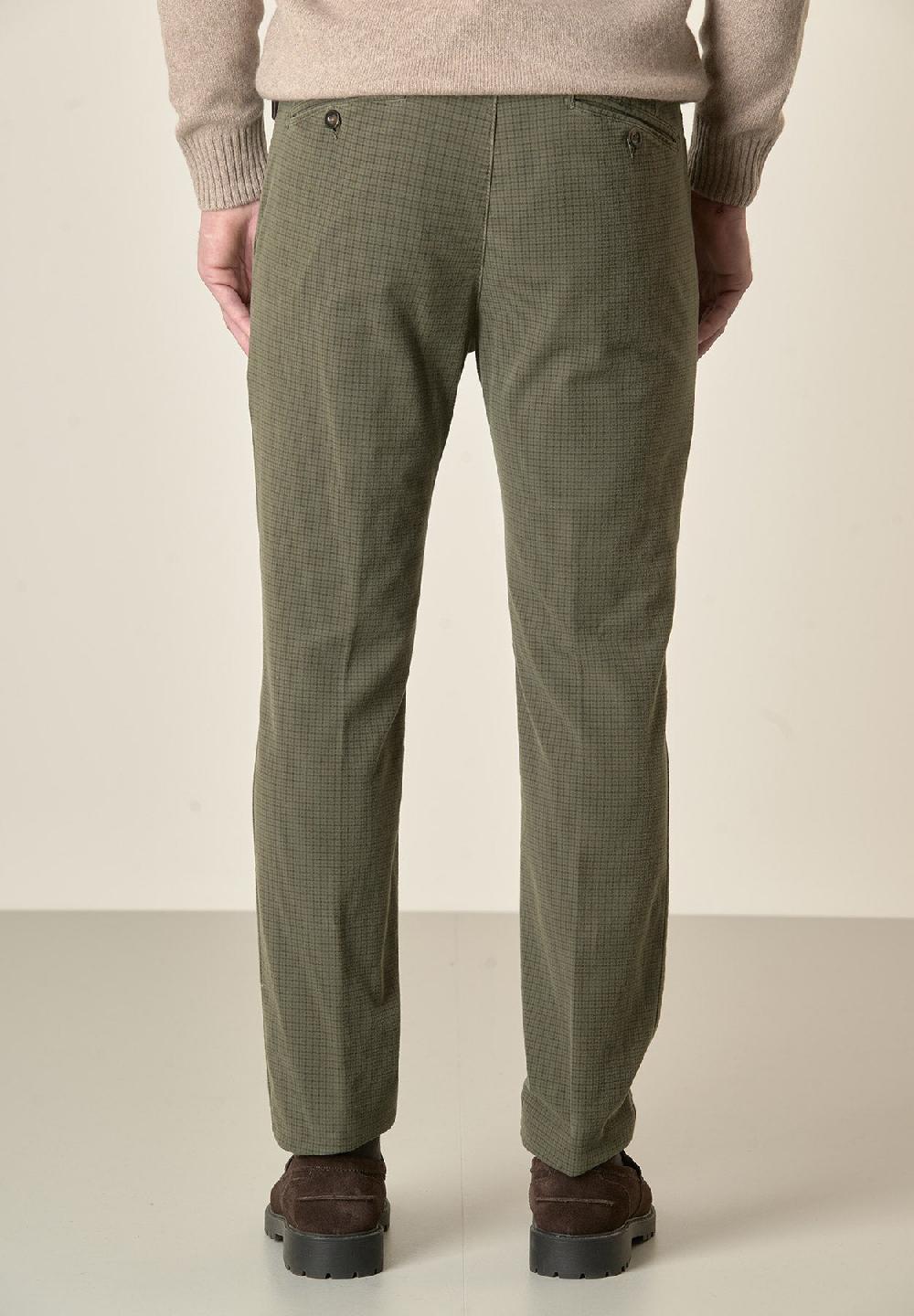 Angelico Pantalone verde fustagno Pied de Poule slim fit Offerta