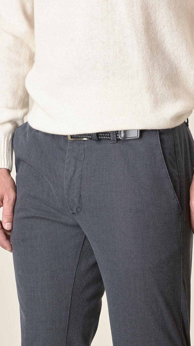 Angelico Pantalone blu armatura cotone stretch slim fit Economico