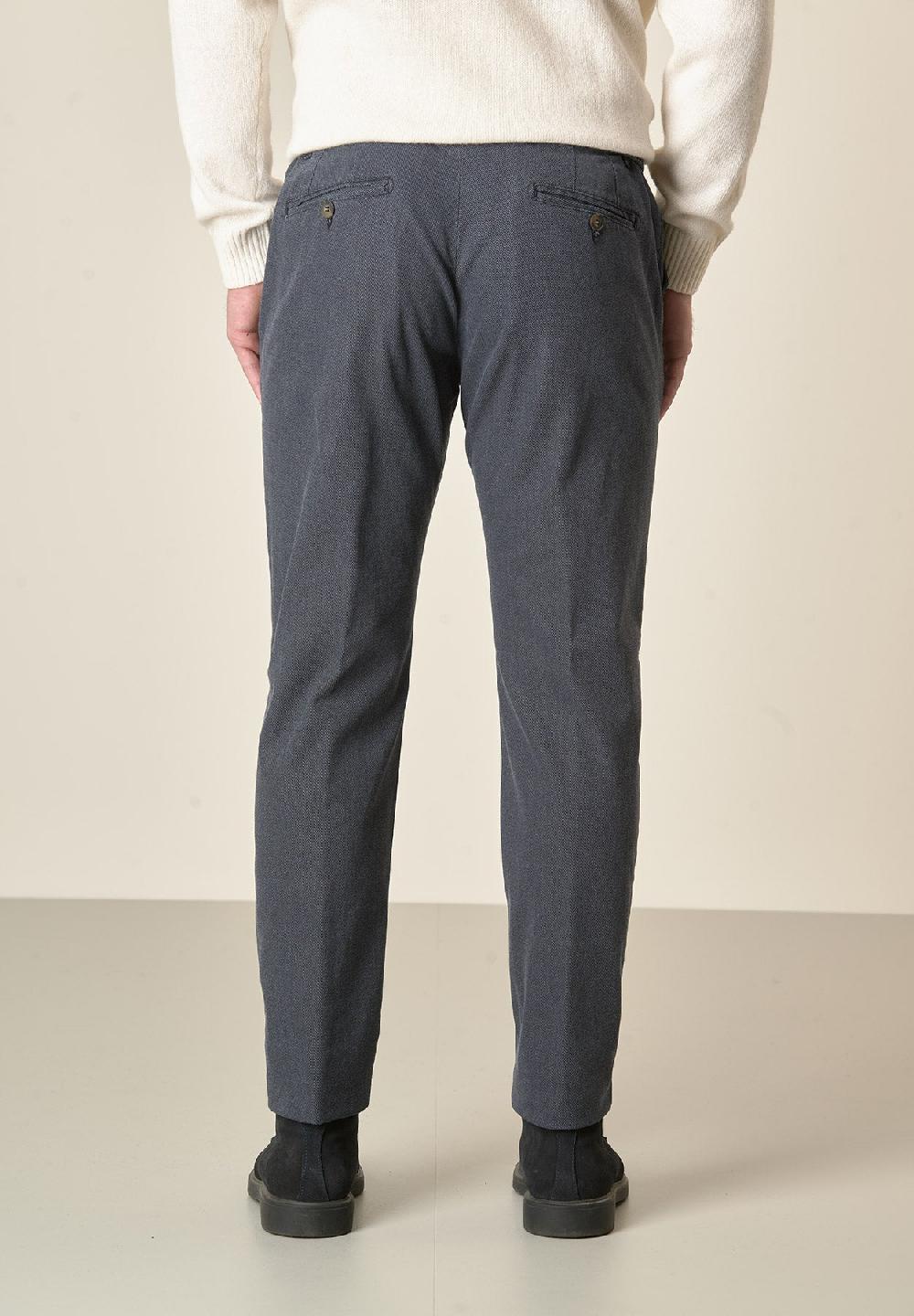 Angelico Pantalone blu armatura cotone stretch slim fit Economico