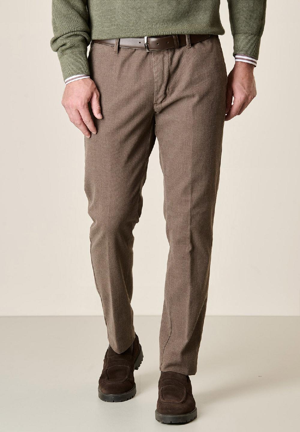 Angelico Pantalone moro armatura cotone stretch slim fit