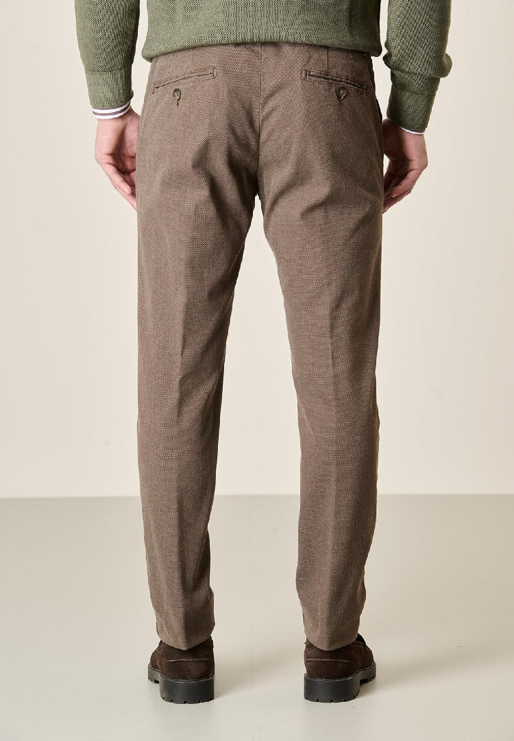 Angelico Pantalone moro armatura cotone stretch slim fit Outlet
