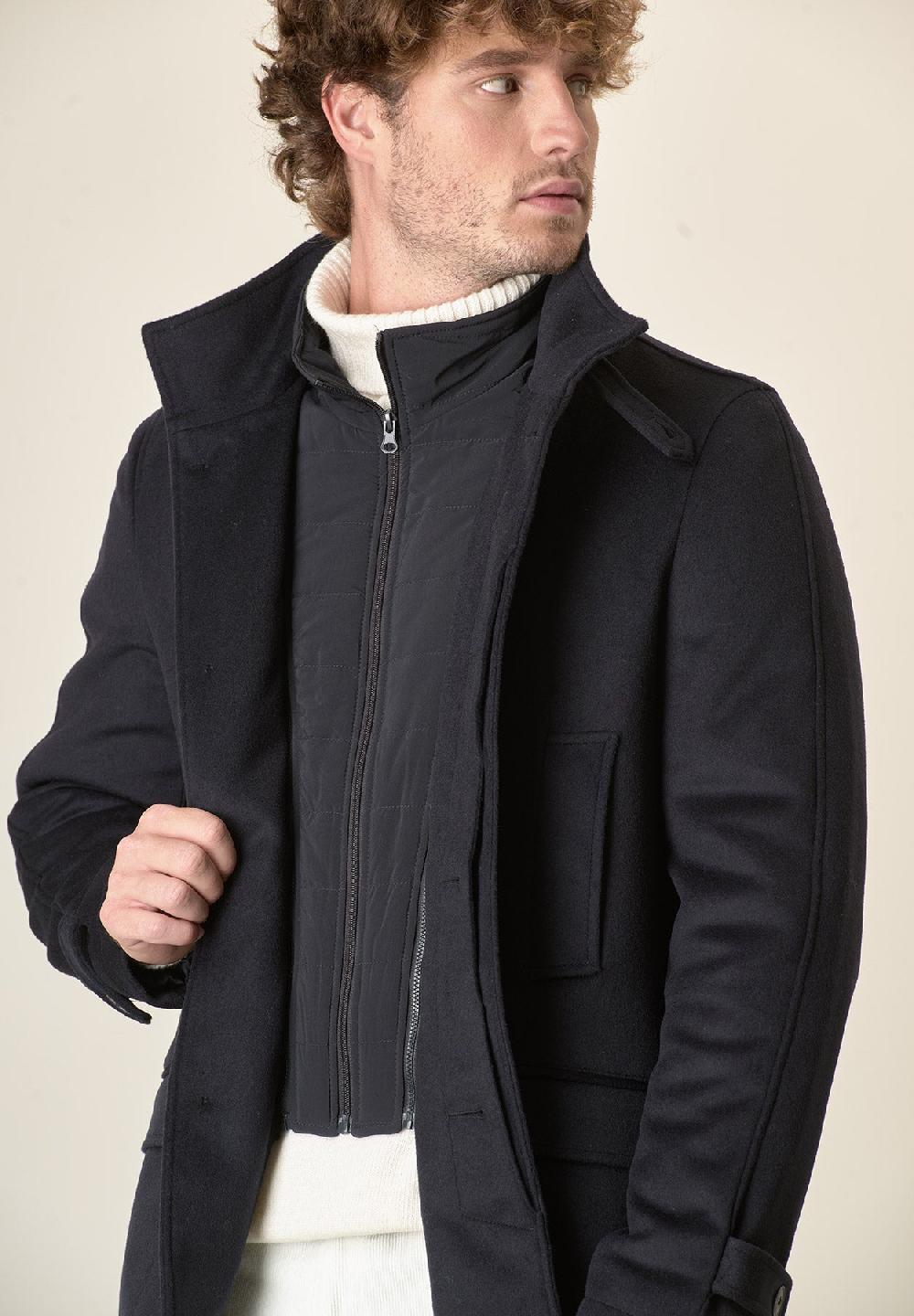 Angelico Giaccone blu caban pettorina staccabile Offerte