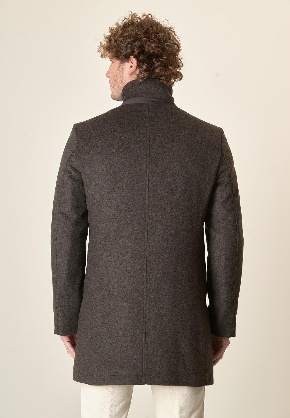 Angelico Cappotto moro collo coreano pettorina staccabile Vendita Economica
