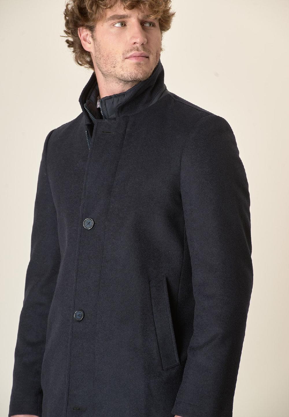Angelico Cappotto blu collo coreano pettorina staccabile I Più Venduti