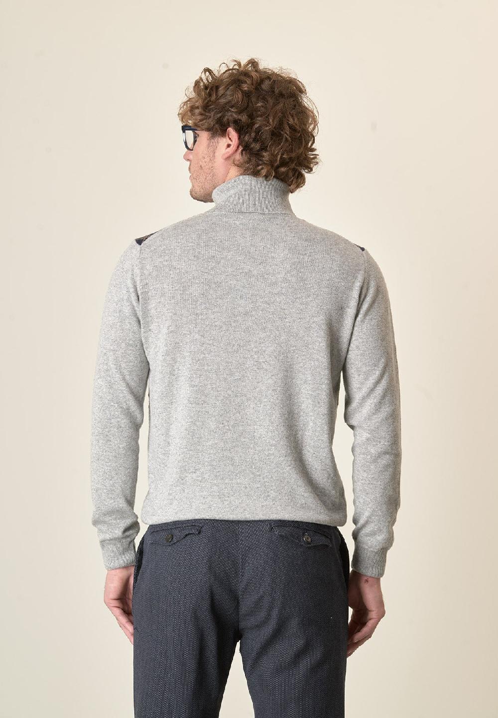 Angelico Dolcevita grigio motivo rombi misto cashmere Vendite Flash
