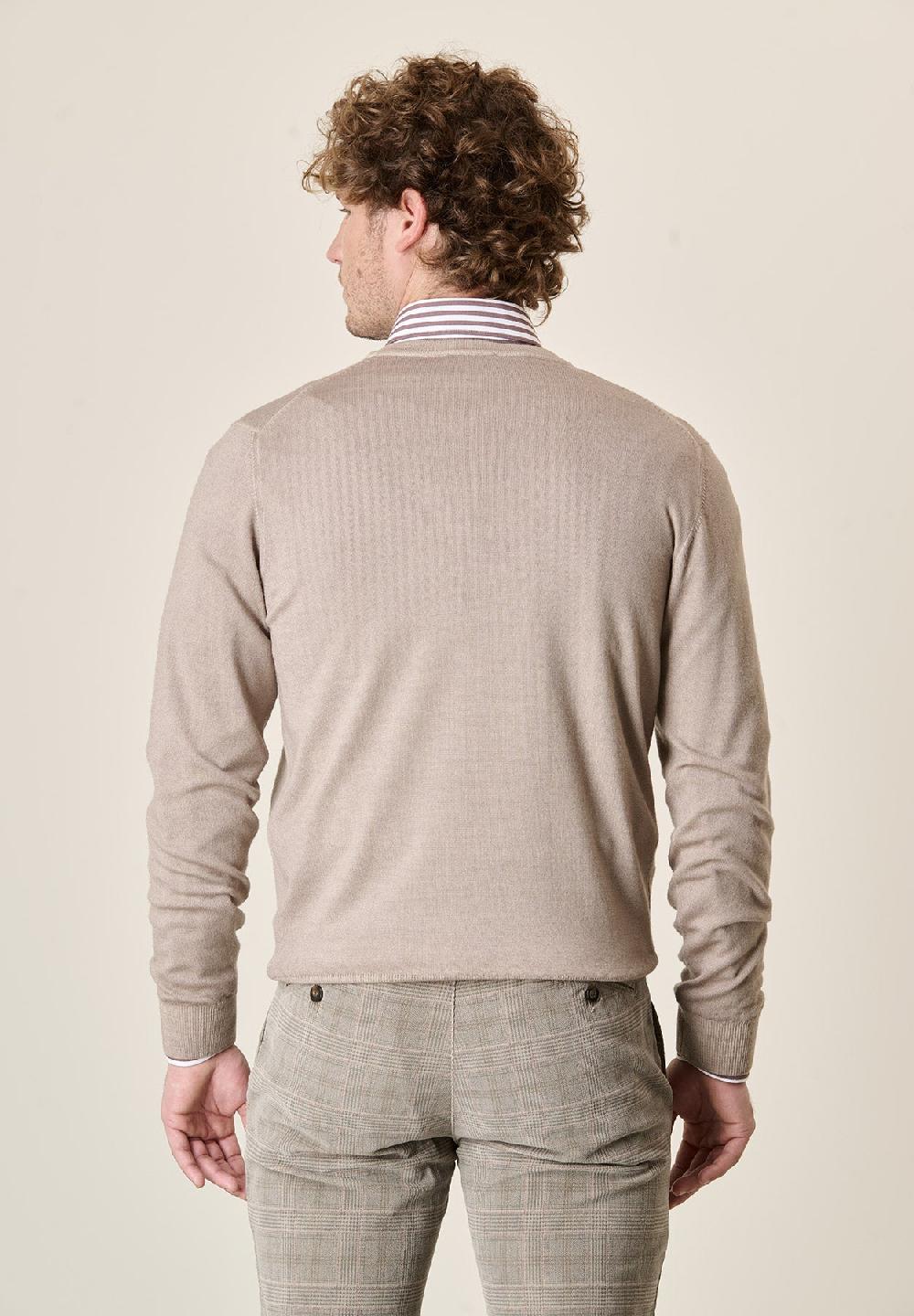 Angelico Girocollo beige lana acidata Italy