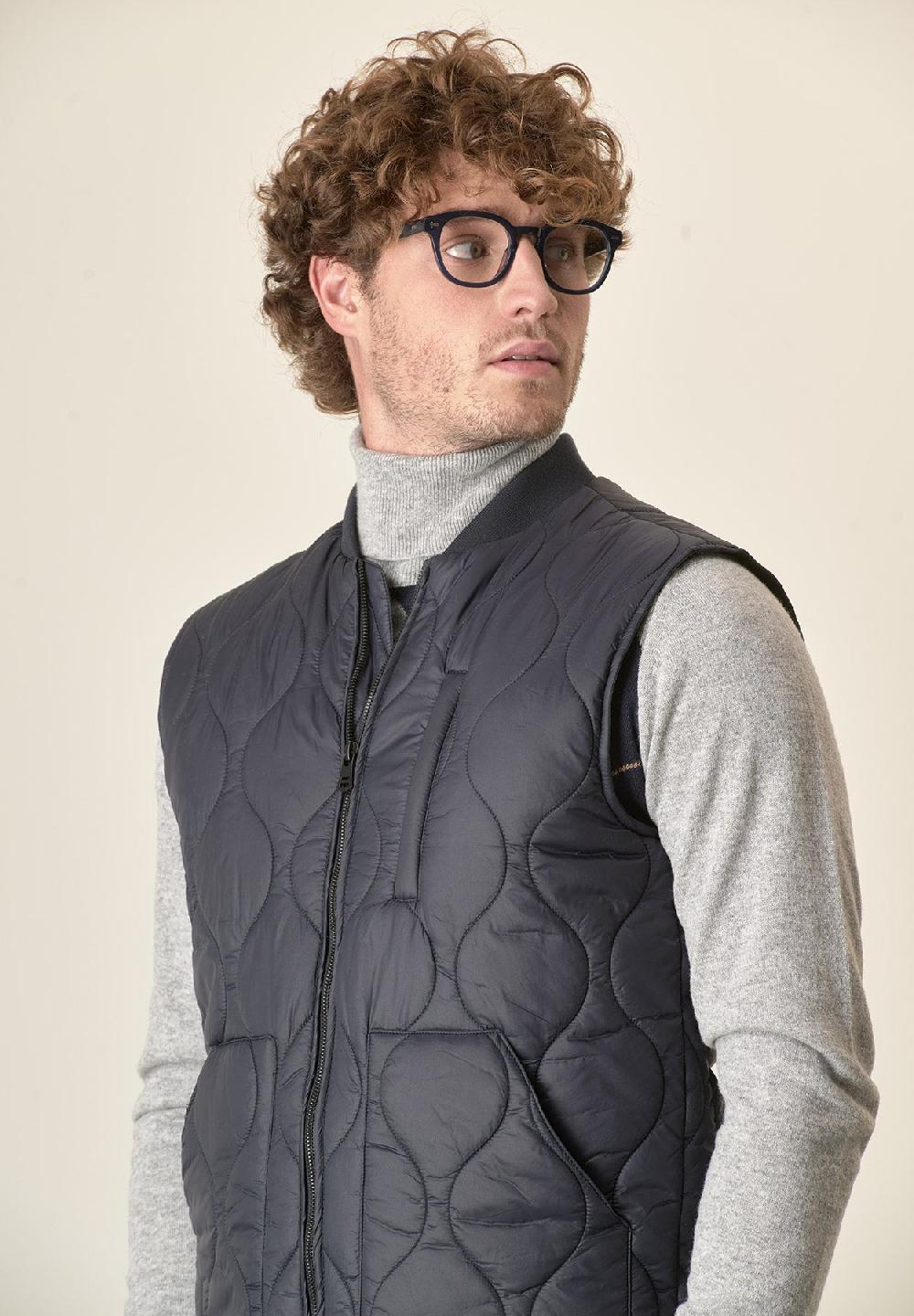 Angelico Gilet blu trapuntato Italia