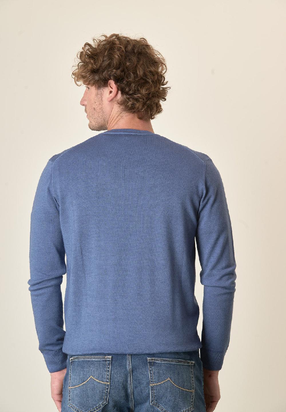 Angelico Girocollo denim lana acidata Moda