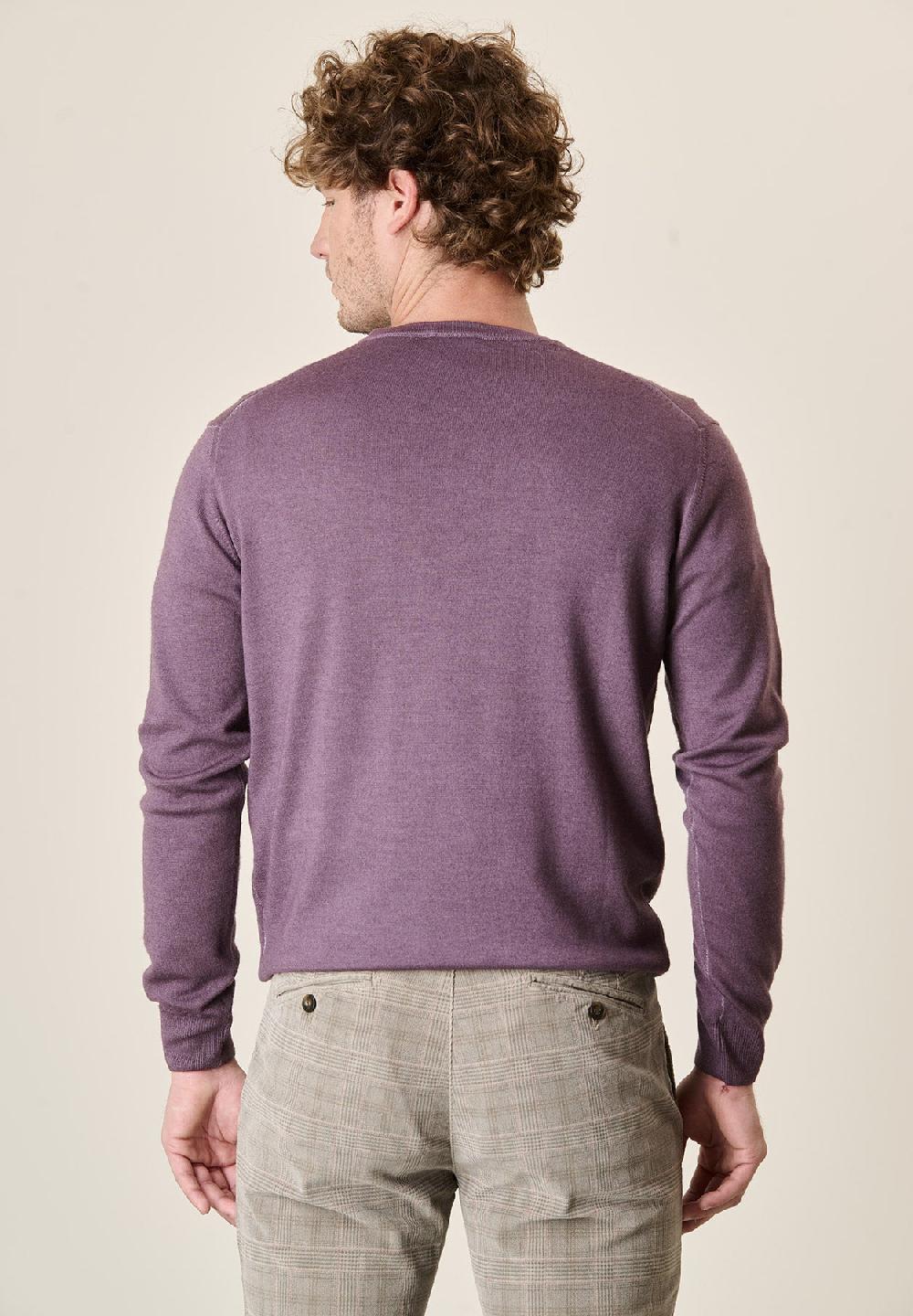 Angelico Girocollo viola lana acidata Italy