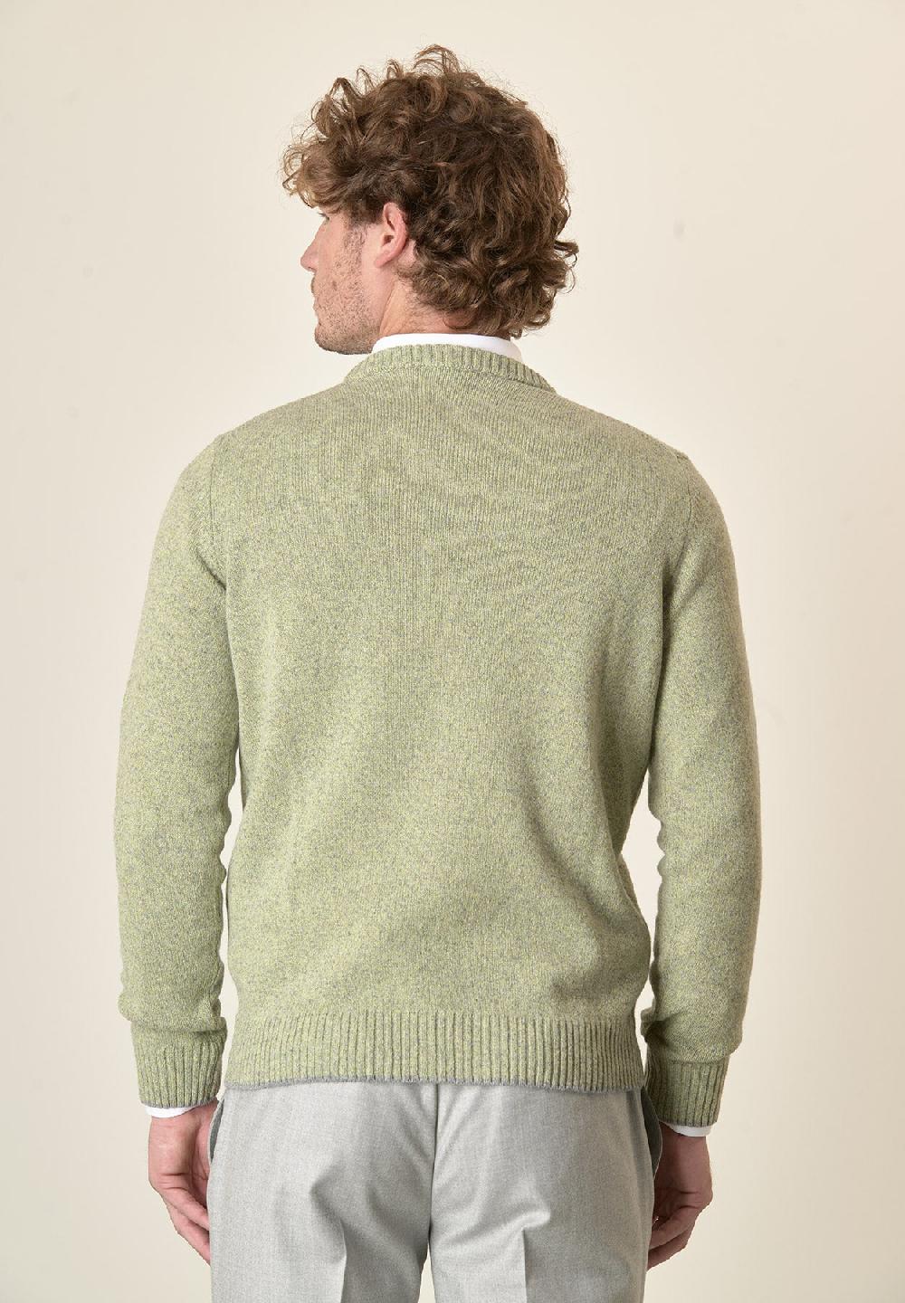 Angelico Girocollo verde moulinè misto lana In Linea