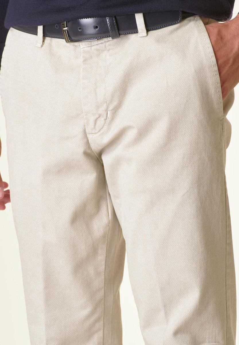 Angelico Pantalone gesso cotone micro-stampa regular Qualità