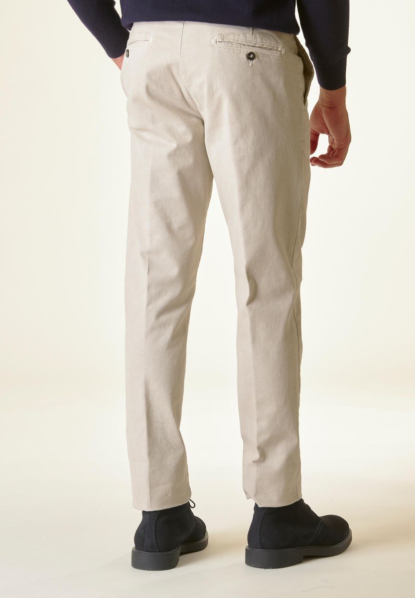 Angelico Pantalone gesso cotone micro-stampa regular Qualità
