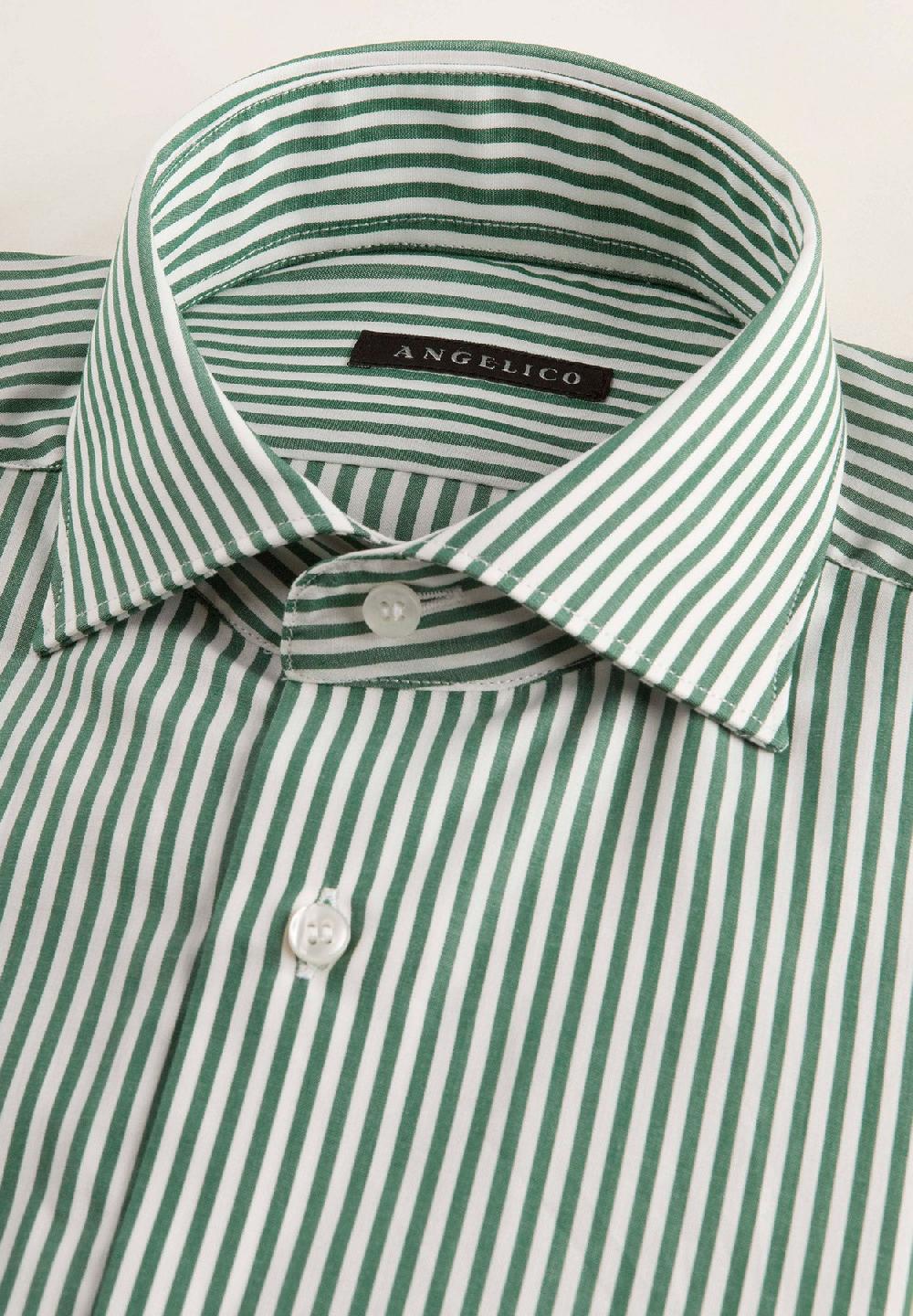 Angelico Camicia verde bacchettina cotone slim fit Vendita