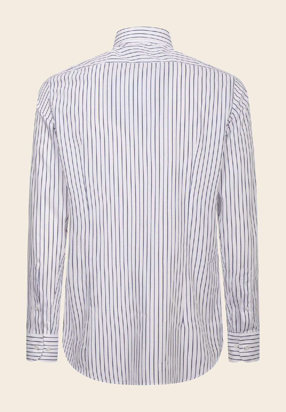 Angelico Camicia bianca blu rigata cotone slim fit Negozi Online