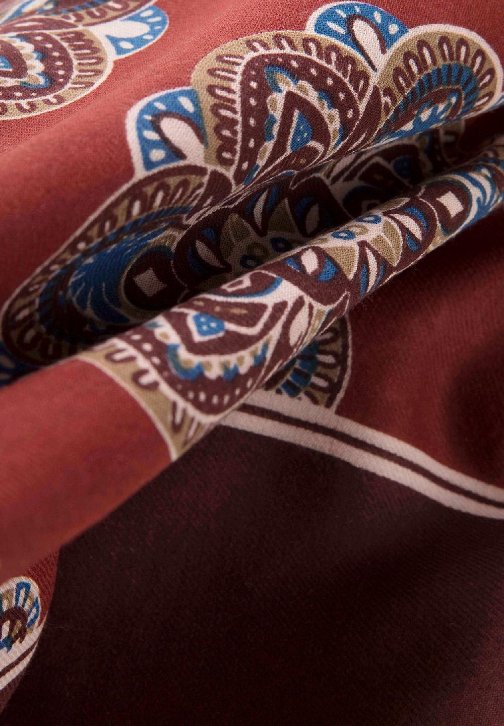 Angelico Sciarpa bordeaux fantasia cotone lana Consegna Veloce