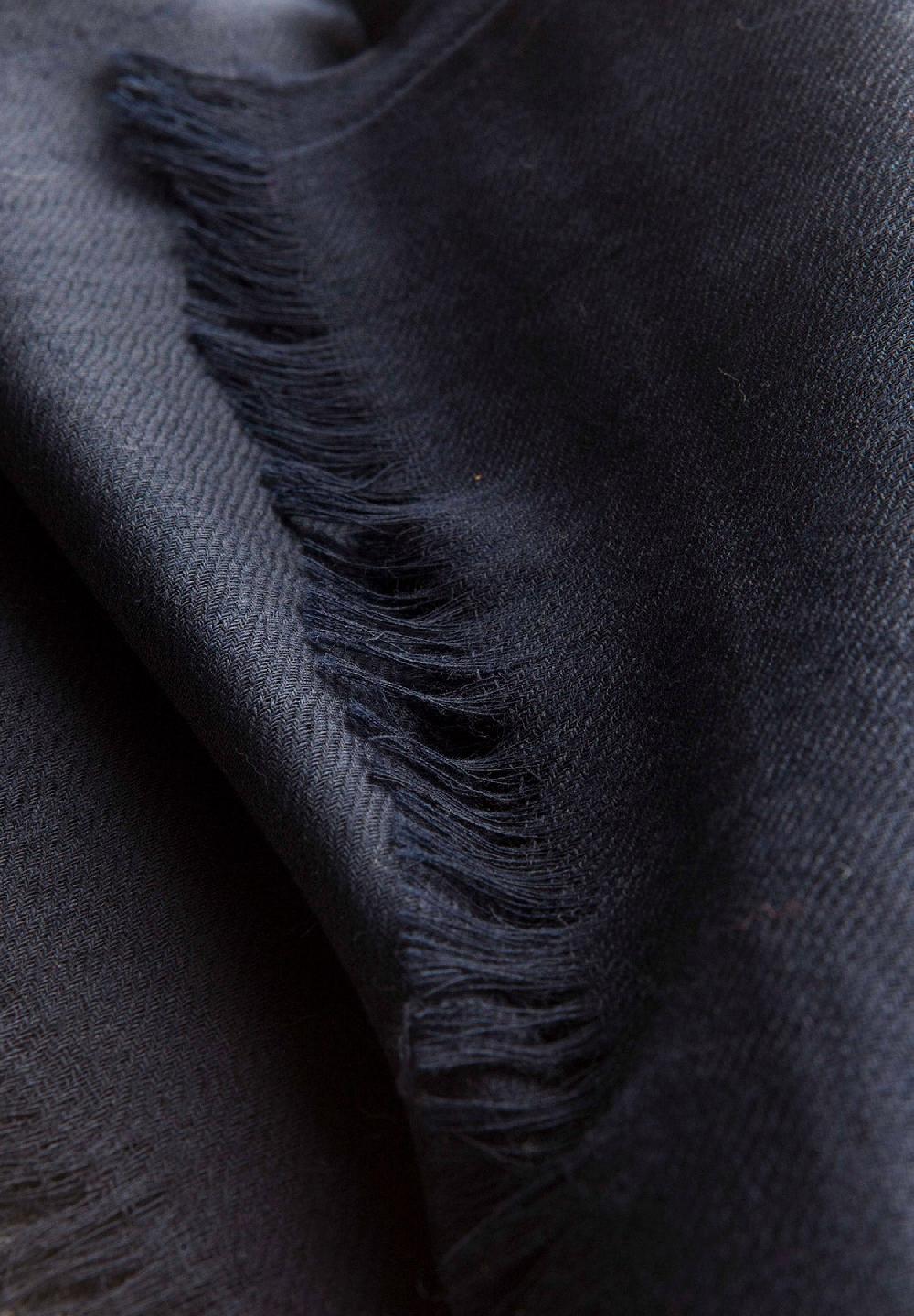 Angelico Sciarpa navy lana merinos frange Convenienza