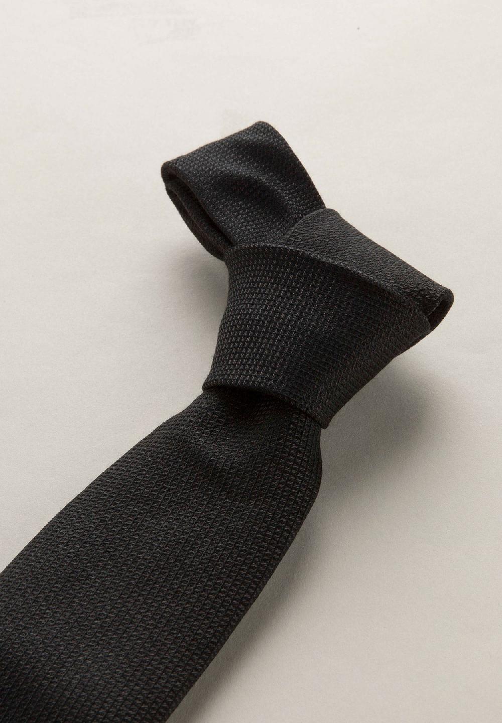 Angelico Cravatta nera microarmatura seta cotone In Linea