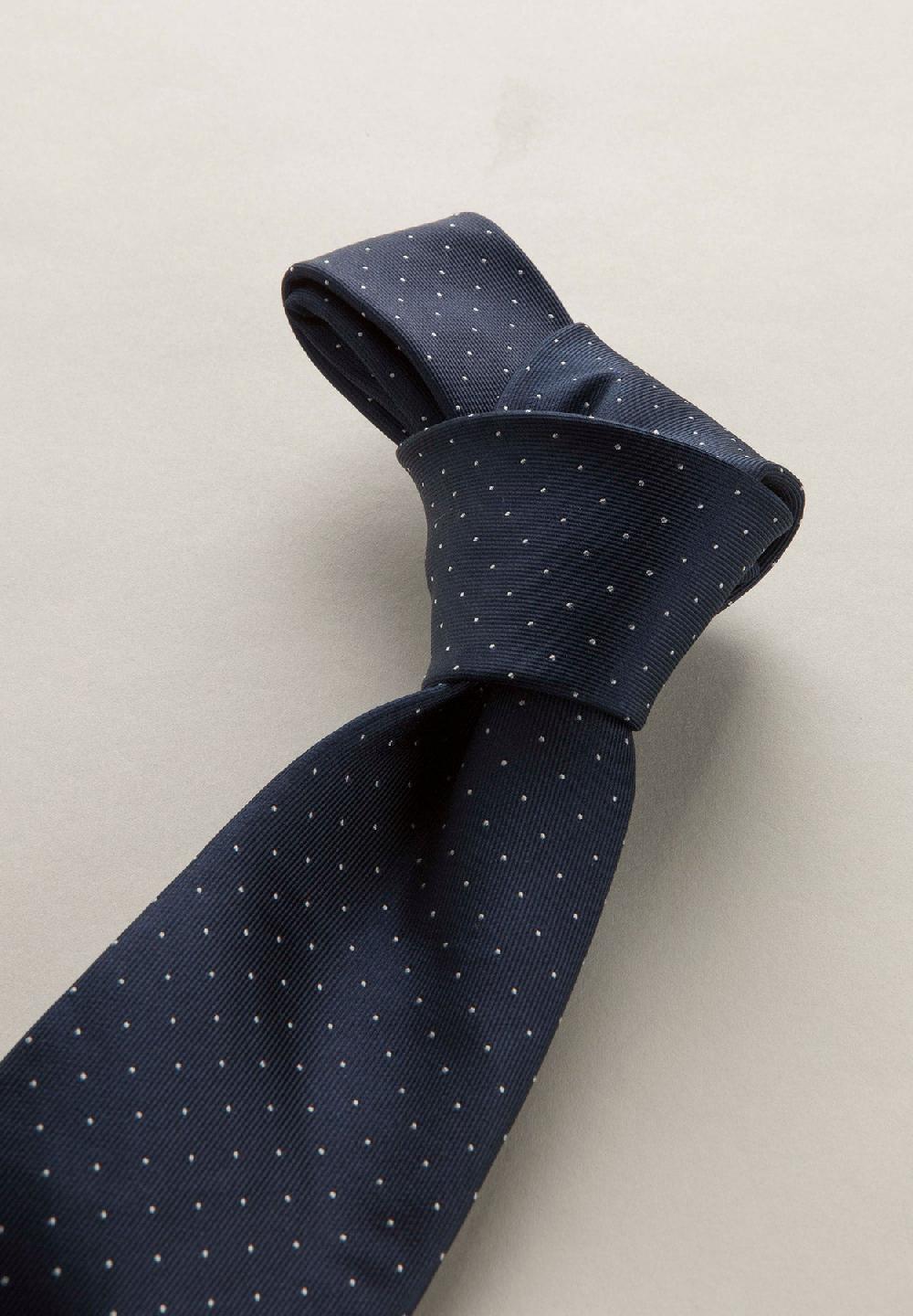 Angelico Cravatta blu micro pois seta Qualità Garantita
