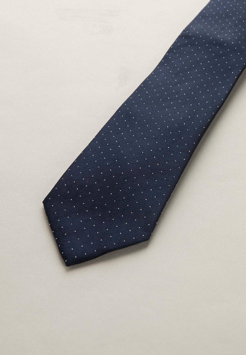 Angelico Cravatta blu micro pois seta Qualità Garantita