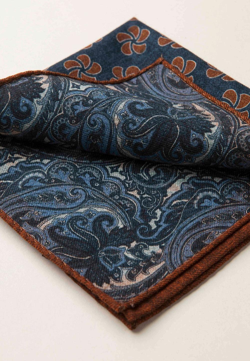 Angelico Pochette blu rosso fronte retro lana Prezzo Ridotto