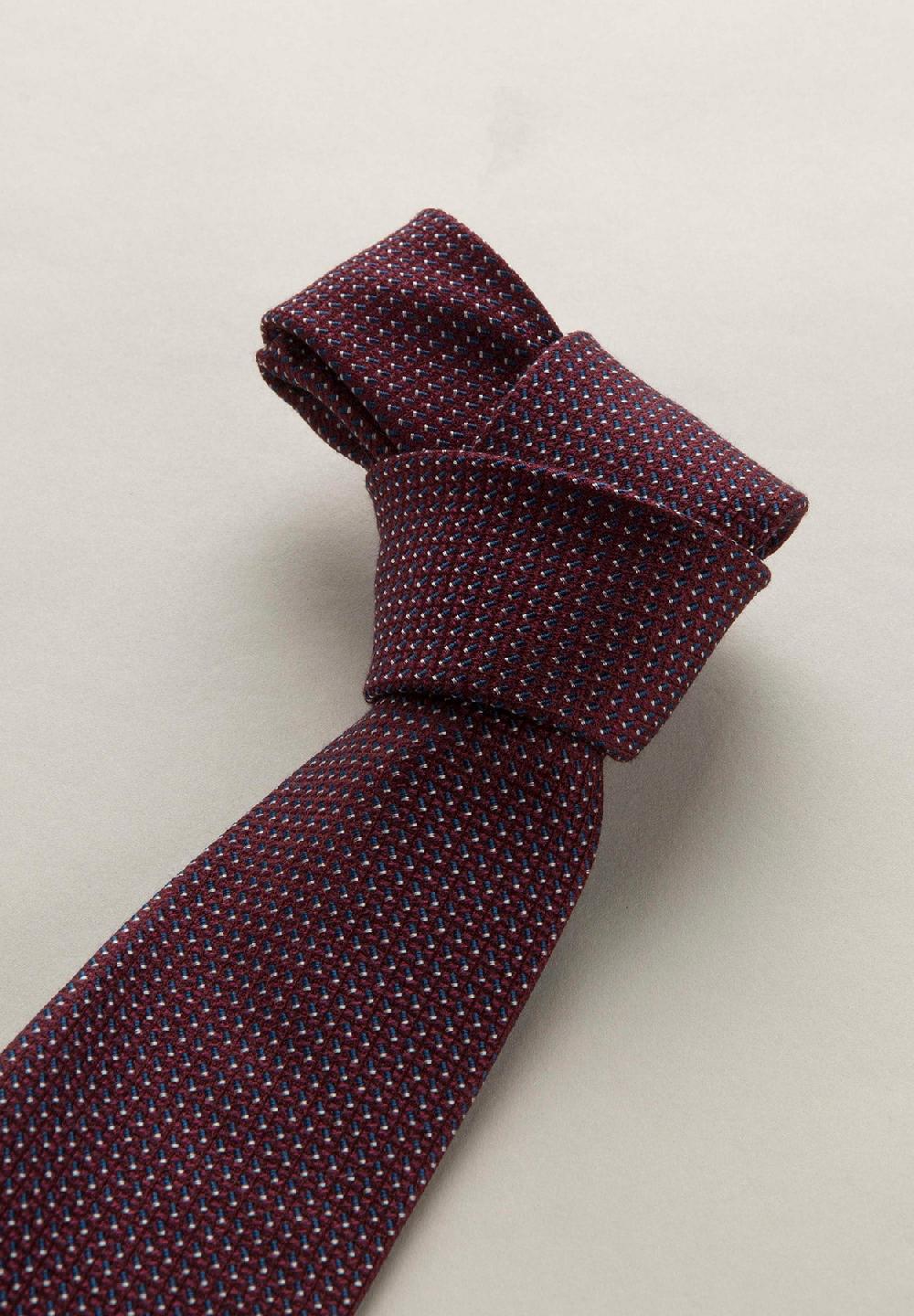 Angelico Cravatta bordeaux microdisegno seta cotone Presa