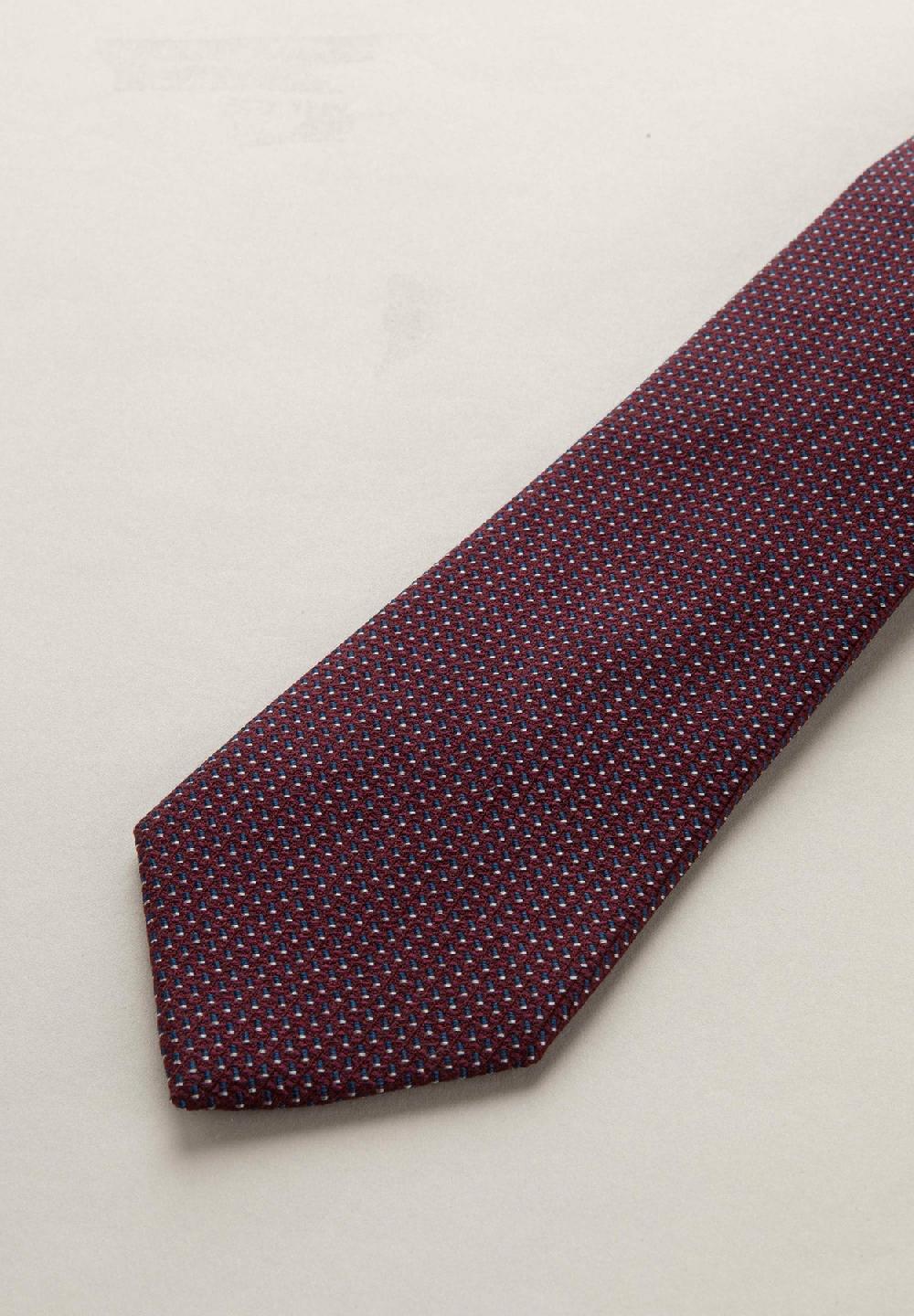 Angelico Cravatta bordeaux microdisegno seta cotone Presa