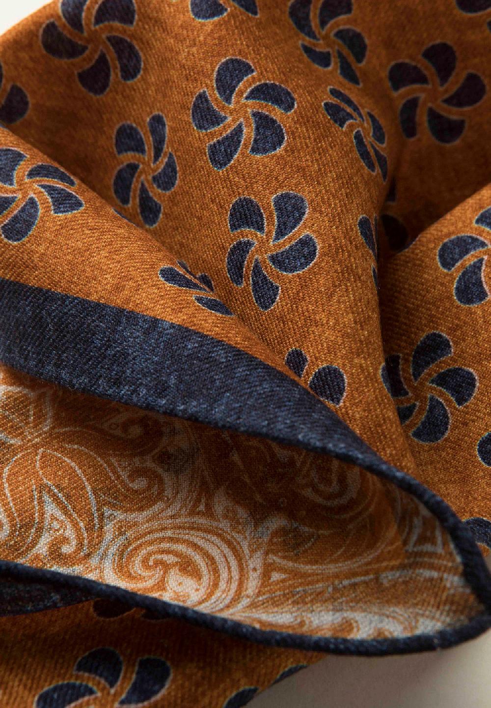 Angelico Pochette arancione blu fronte retro lana Sconto