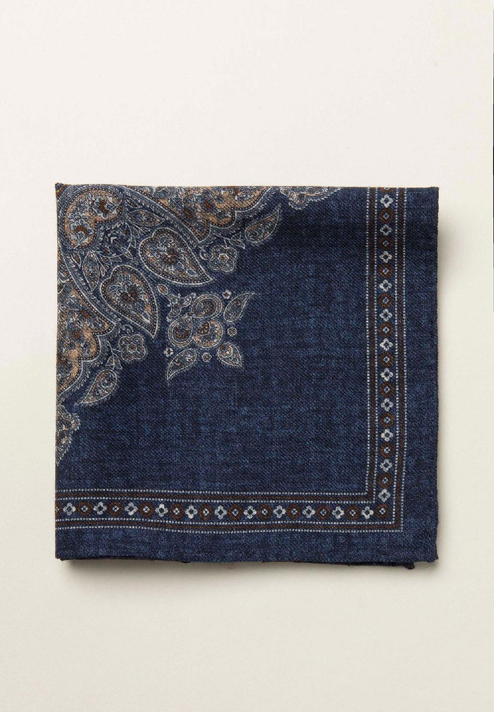 Angelico Pochette blu navy fronte retro lana