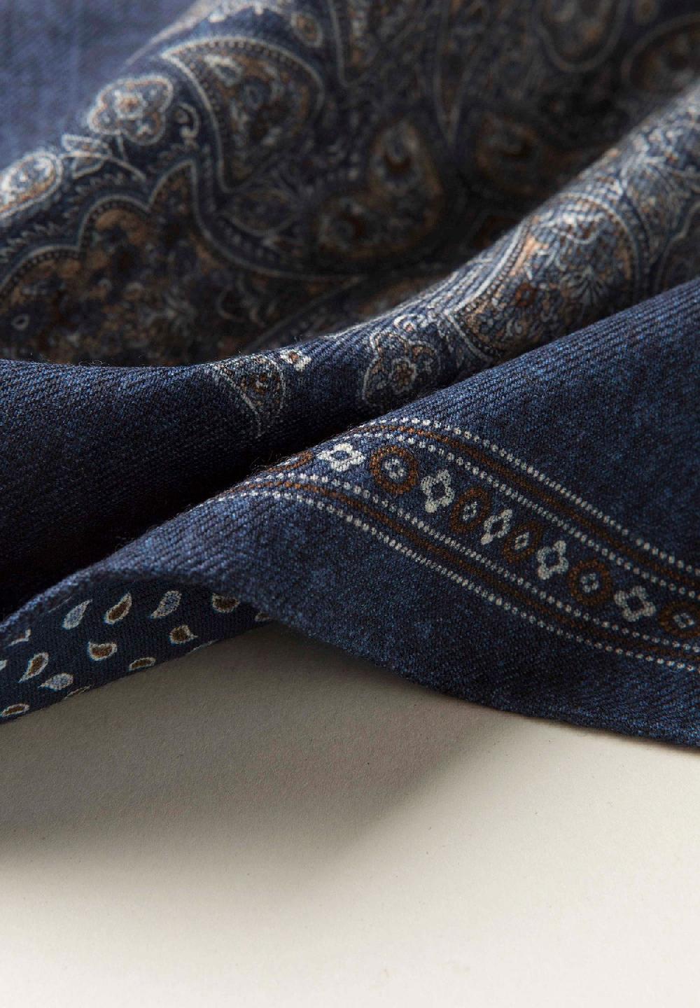 Angelico Pochette blu navy fronte retro lana Offerta