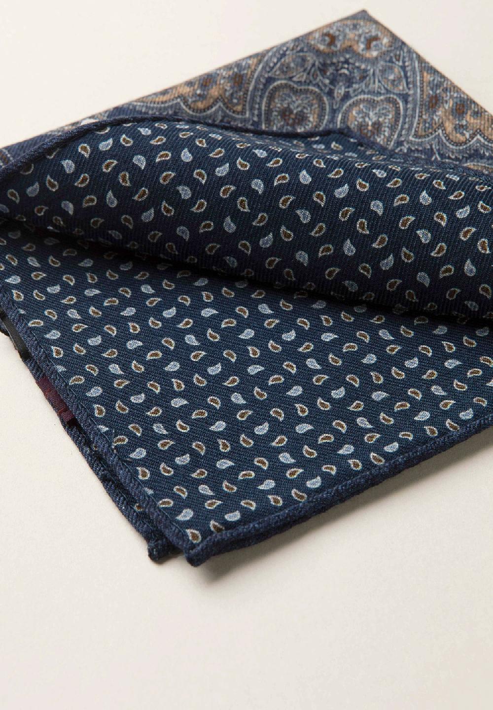 Angelico Pochette blu navy fronte retro lana Offerta