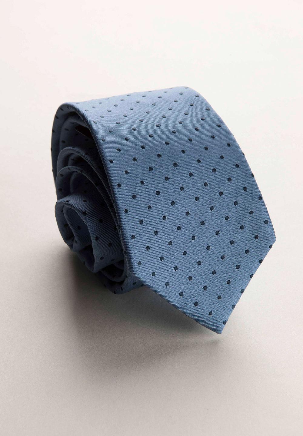 Angelico Cravatta azzurra pois seta