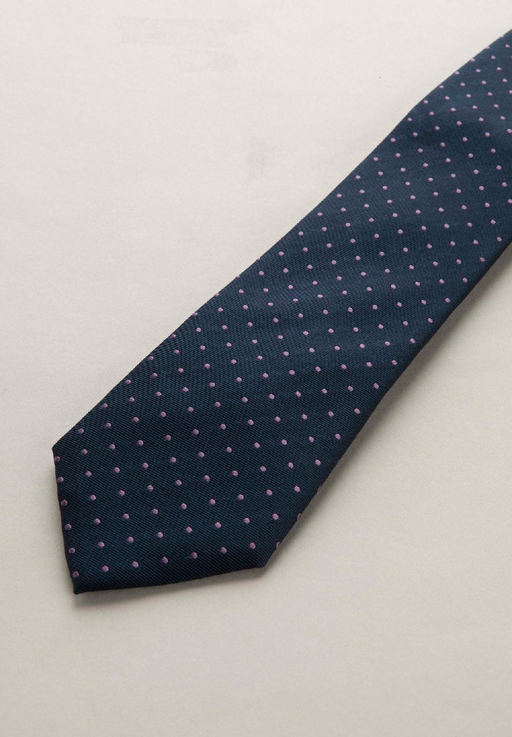 Angelico Cravatta blu pois seta Saldi