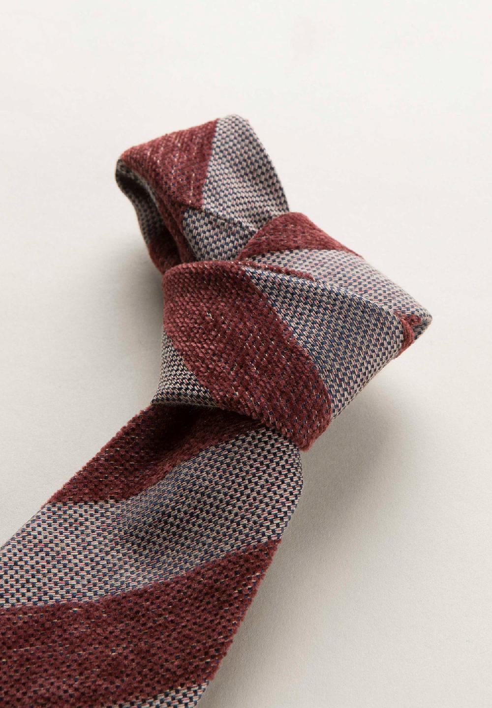 Angelico Cravatta bordeaux grigio regimental effetto lana Vendita Calda