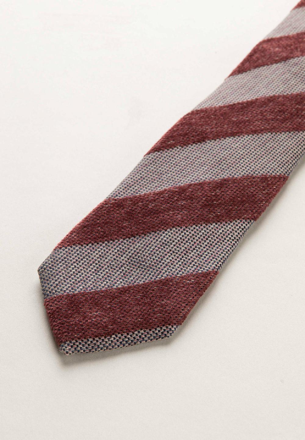 Angelico Cravatta bordeaux grigio regimental effetto lana Vendita Calda