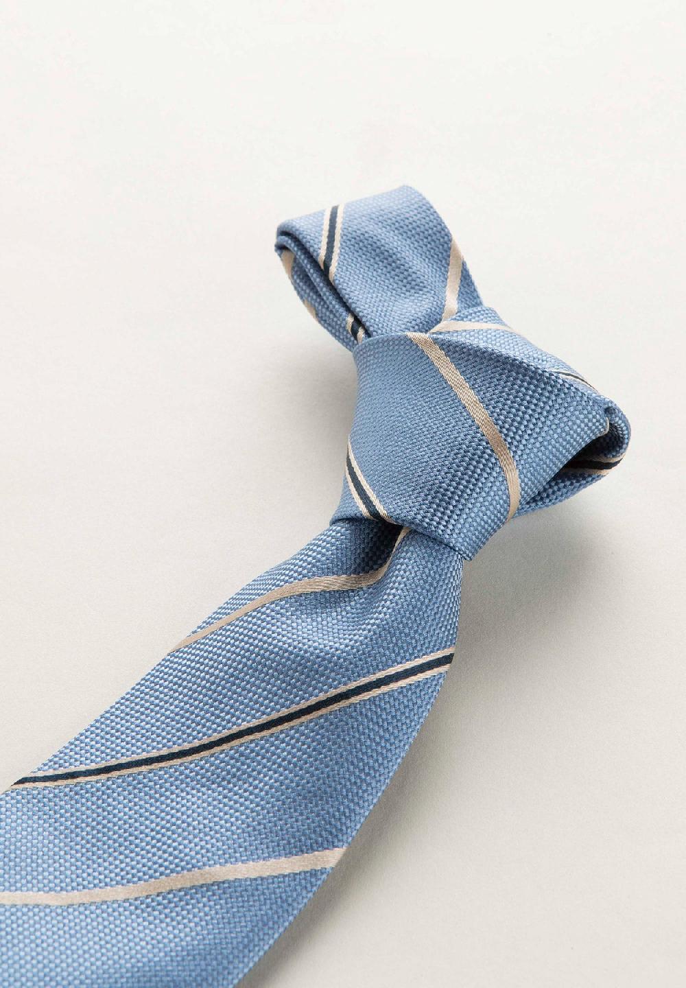 Angelico Cravatta blu nocciola regimental set I Più Venduti
