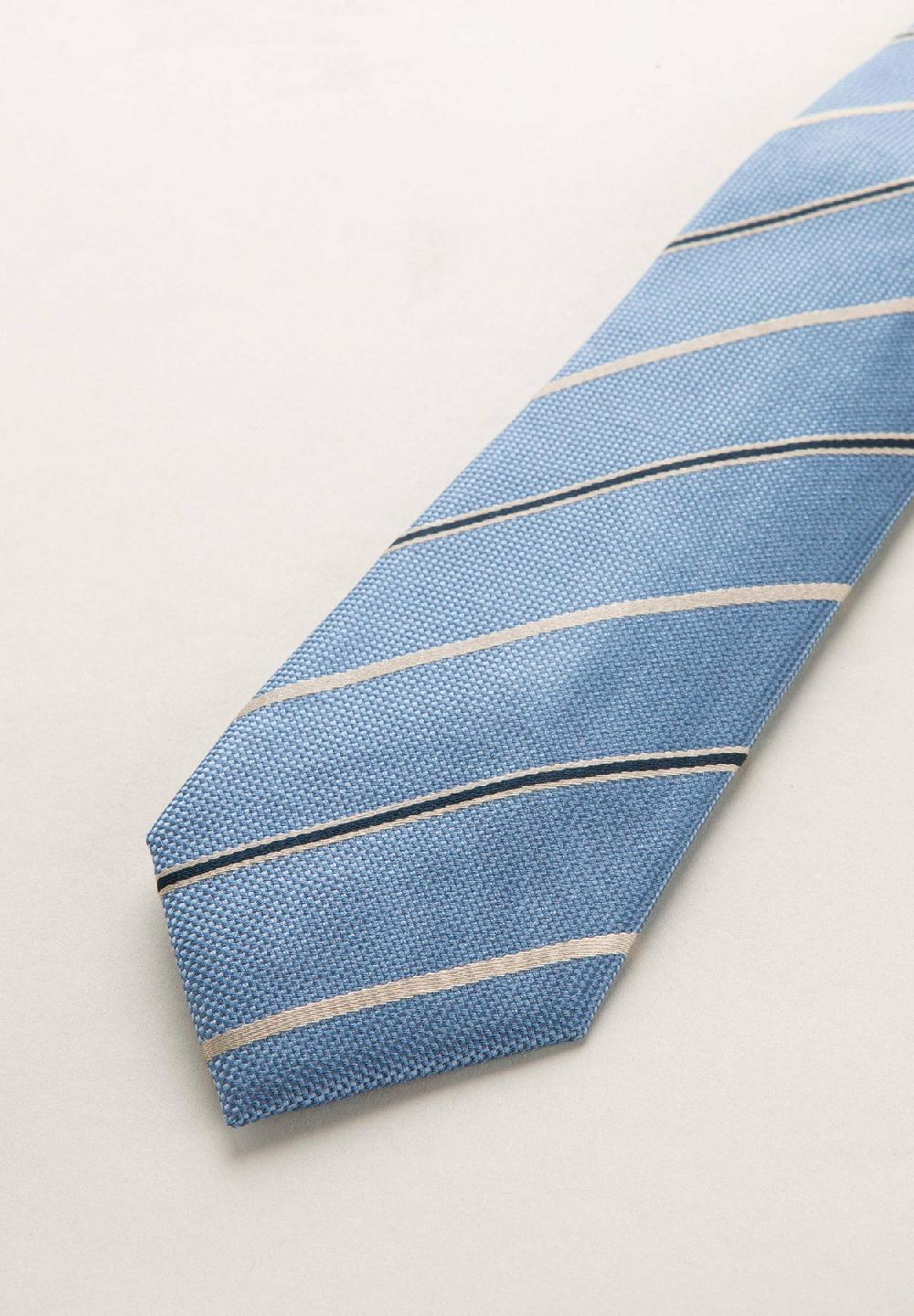 Angelico Cravatta blu nocciola regimental set I Più Venduti