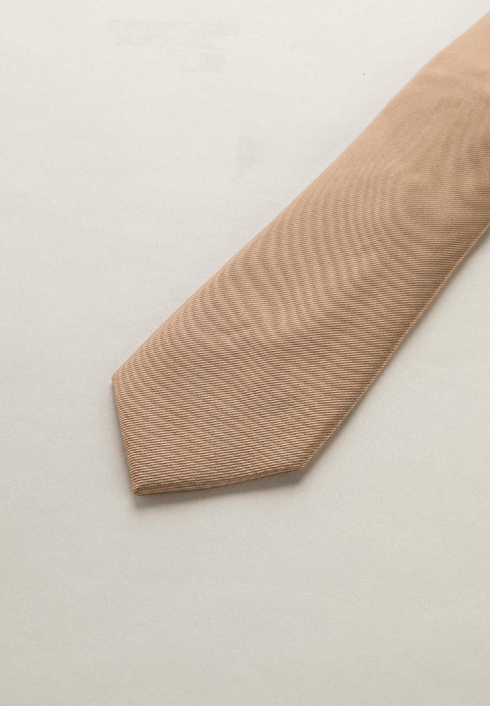 Angelico Cravatta beige seta unita Nuova