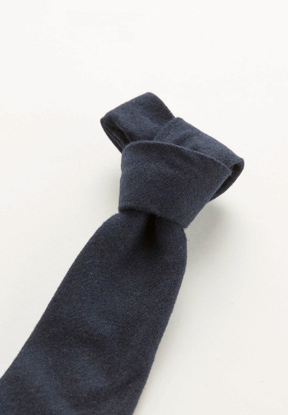 Angelico Cravatta blu navy effetto lana unita Italia