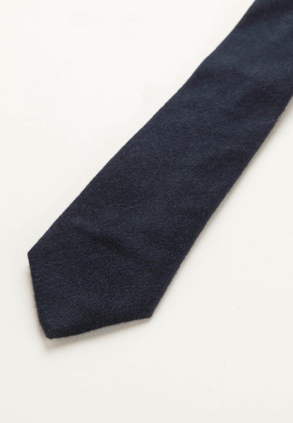 Angelico Cravatta blu navy effetto lana unita Italia