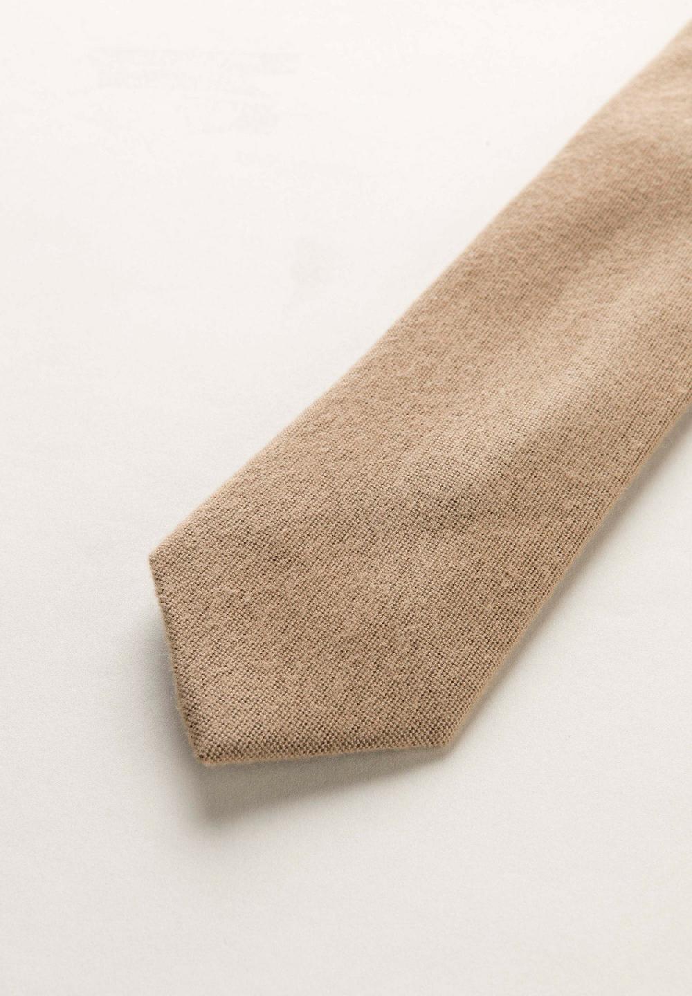 Angelico Cravatta beige effetto lana unita In Linea